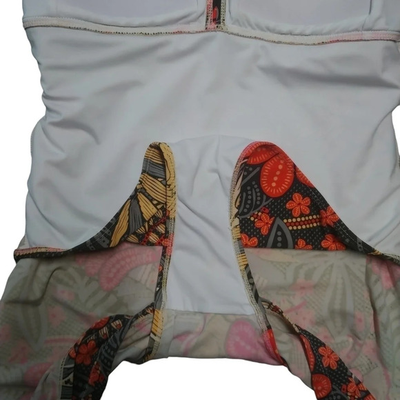IIe Moorea One Piece Swimsuit Dress Floral Orange Gray Beige S - Picture 9 of 12